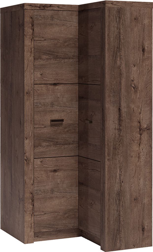 Eckkleiderschrank links modern in Esche dunkel INGENIO-161
