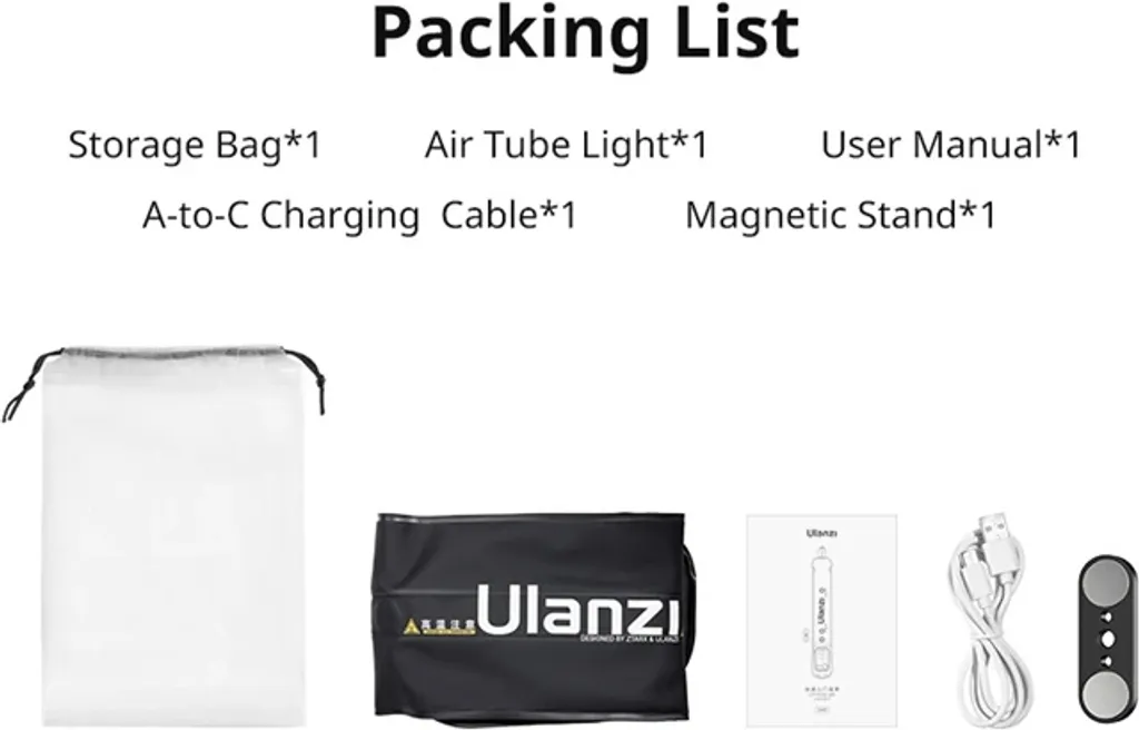 Ulanzi UA12 Bastone Luminoso Gonfiabile 60CM: Luce Video Portatile 12W