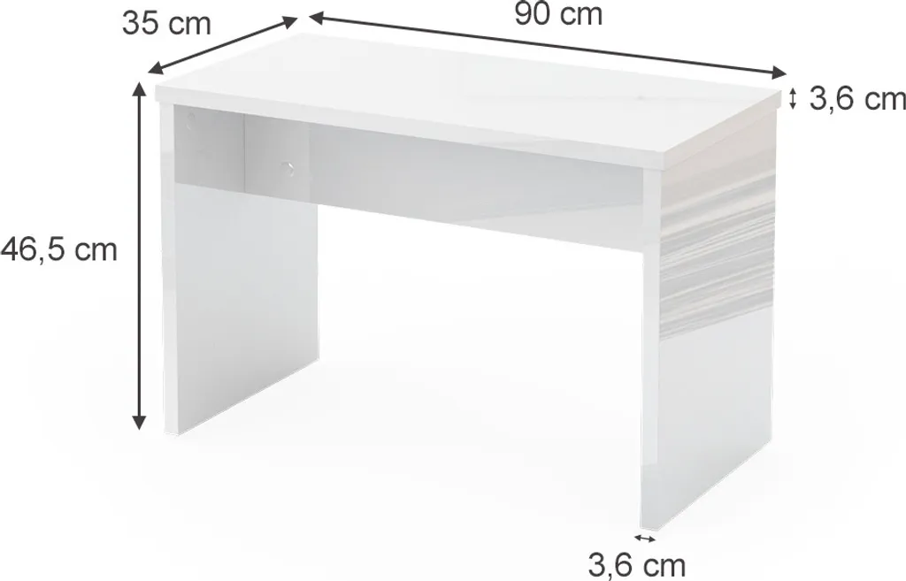 Banc Vicco Viola Blanc 90cm - Solution Assise Stable pour Coin Coiffeuse