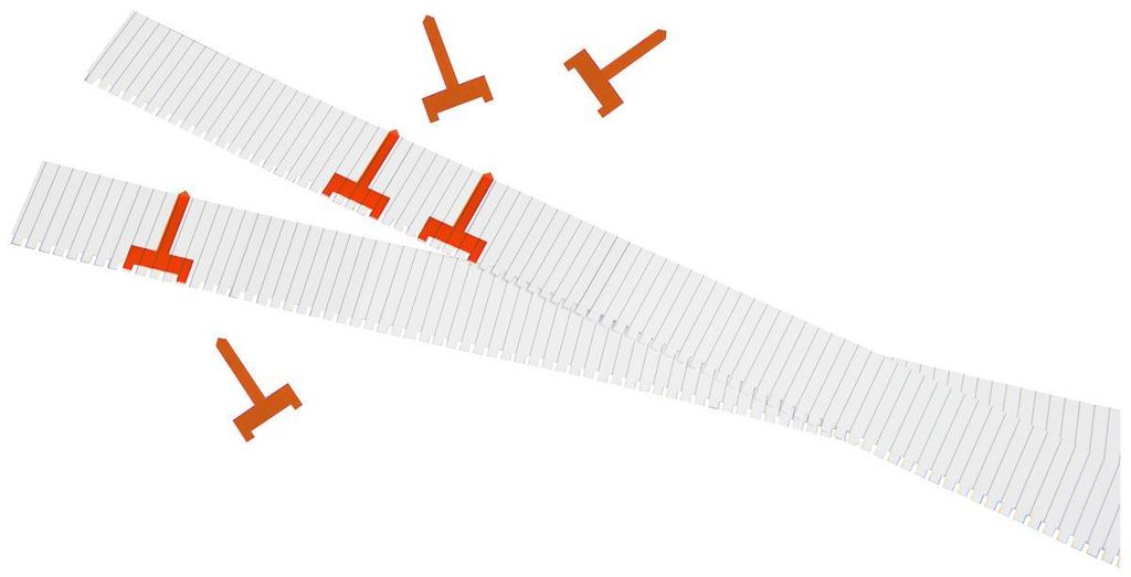Planungssignale für Einstecktafel, für 1 bzw 2 Planungseinheiten, aus transparentem Kunststoff, Größe schmal, Orange, Verpackungseinheit: 1 P/50