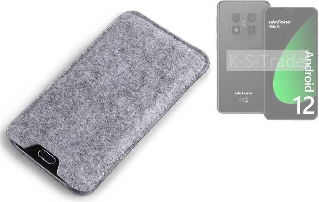 K-S-Trade Filz Handyhülle kompatibel mit Ulefone Note 15 Schutzhülle Filztasche Filz Tasche Case Sleeve Handy Hülle Filzhülle grau