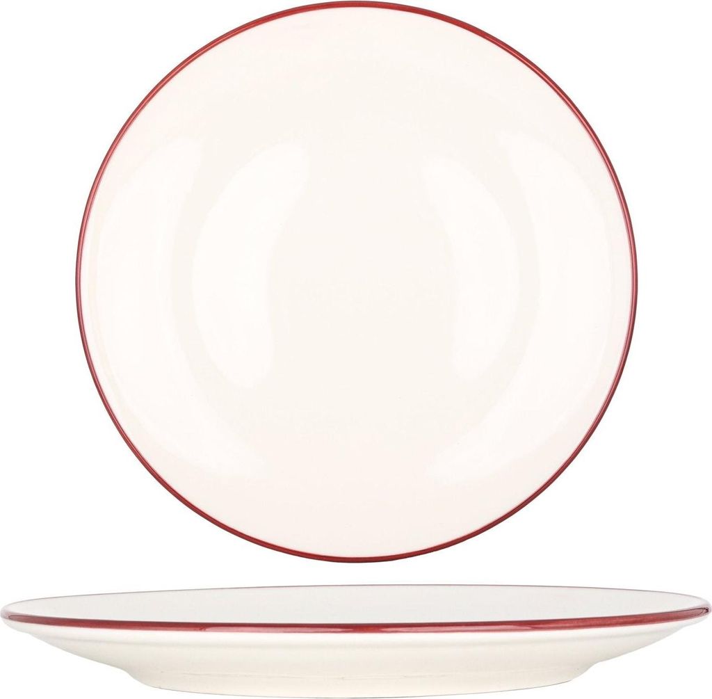 Talerz obiadowy Bonna - Linea Burgundy - Porcelana - 25 cm Zdjęcie produktu 