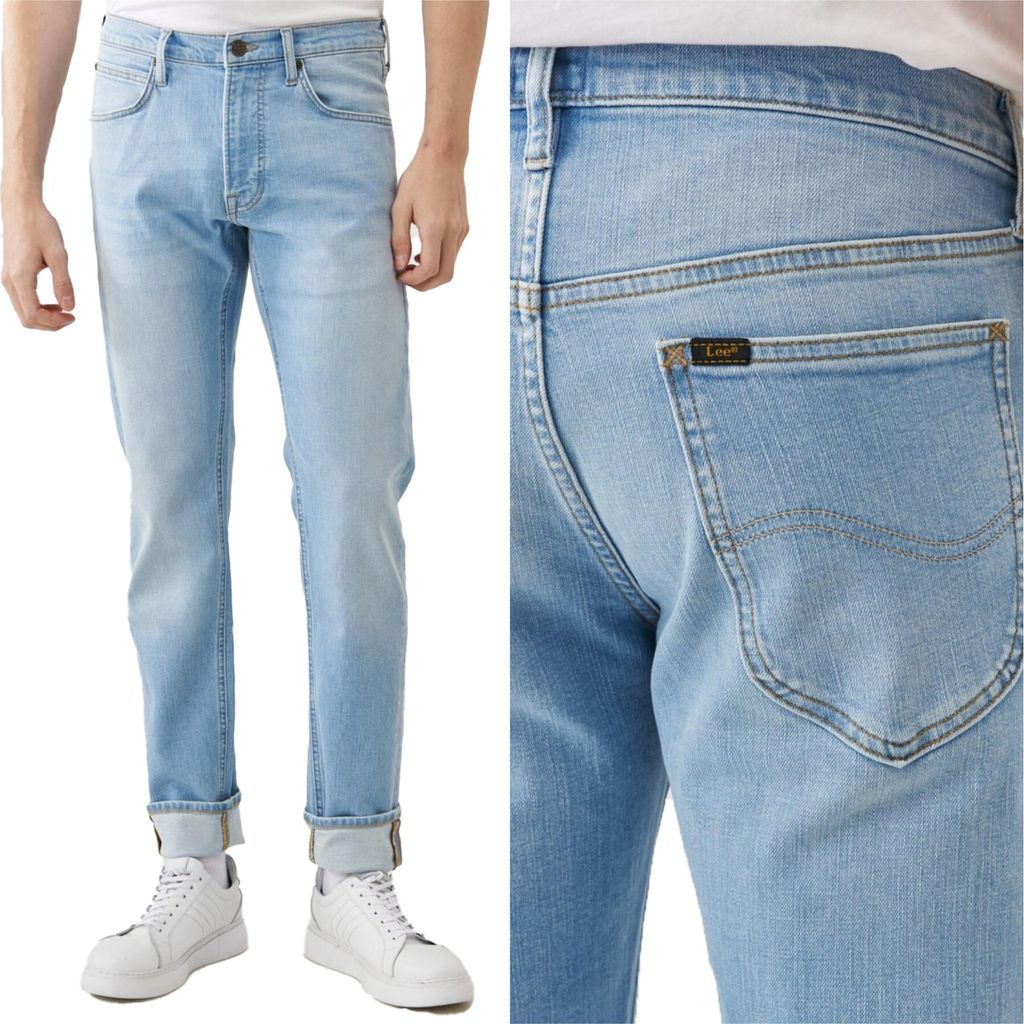 LEE, Herren Jeanshosen, Straight fit, BLEACHED CODY L707NLUH, W31 L32, Blau, Jeans, baggyjeans, buggy