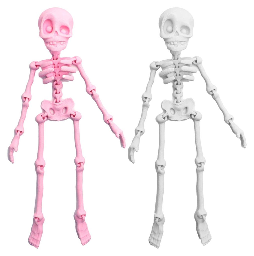 2/5 Stück 3D-gedruckter Skelett-Kühlschrankmagnet, bewegliche Skelettfigur mit Gelenken, bewegliche Skelett-Kühlschrankmagnetdekoration D
