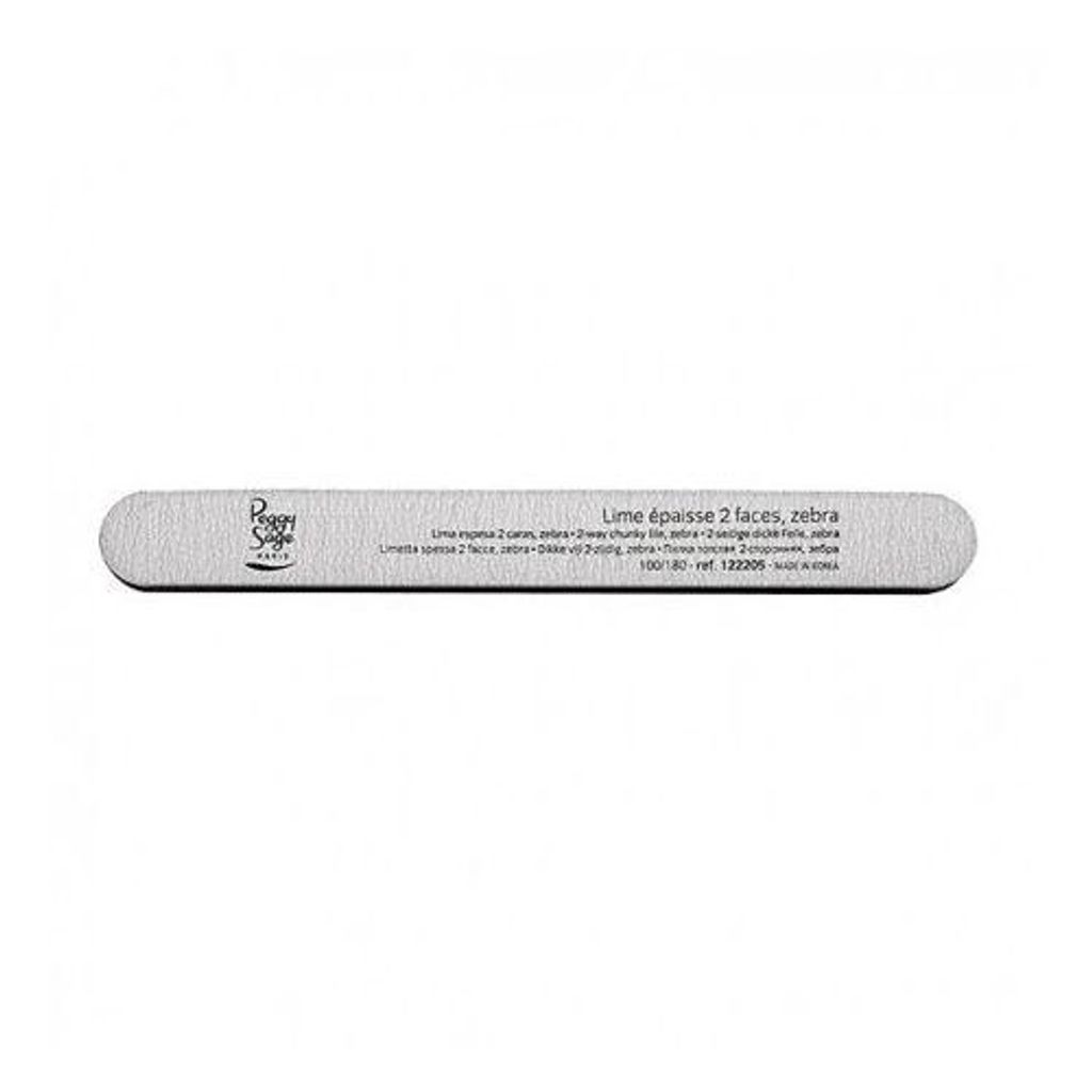 Peggy Sage Nagelfeile zweiseitig, Körnung 100/180, ergonomisch, Zebra-Design
