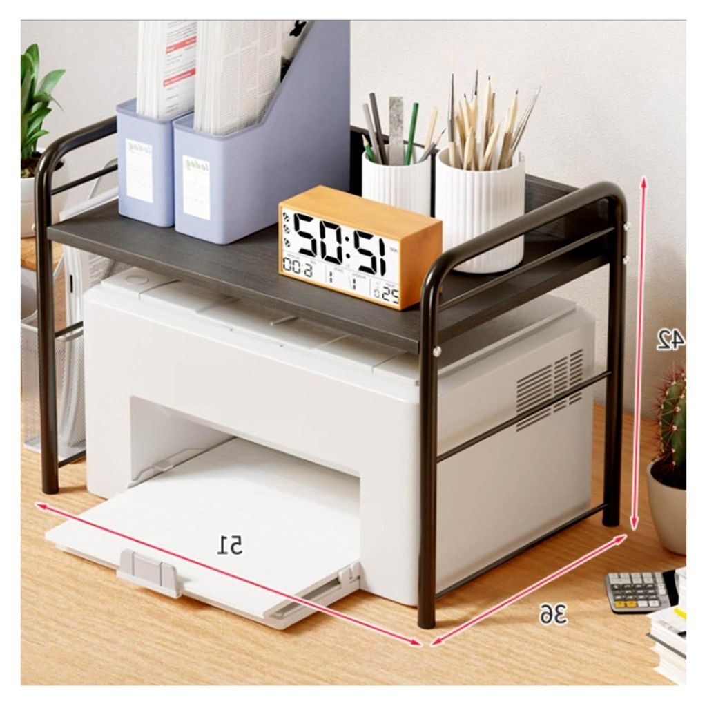 Multifunktionales Mikrowellenregal, freistehend, mehrstöckige Aufbewahrung für Mikrowelle und Drucker, Desktop-Organizer für Büro und Küche (s...