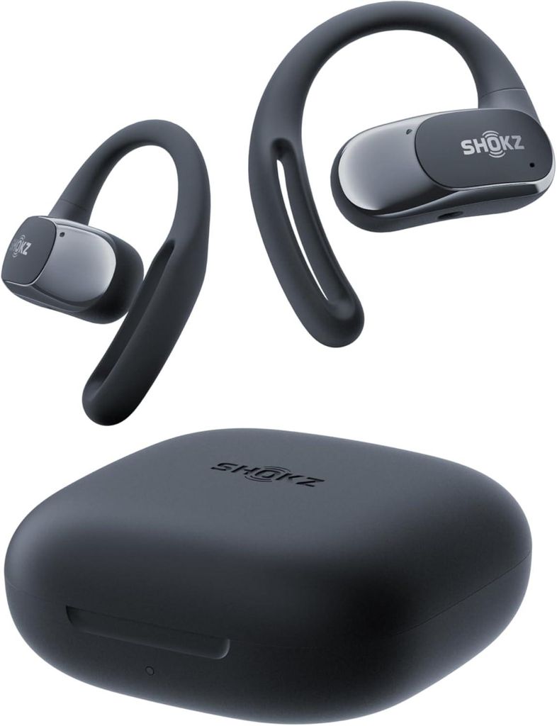 SHOKZ OpenFit Air Open-Ear Kopfhörer mit Bluetooth 5.2, 28 Std Akku, DirectPitch Sound, 4 Mikrofone, Fast Charge, Open-Ear Design