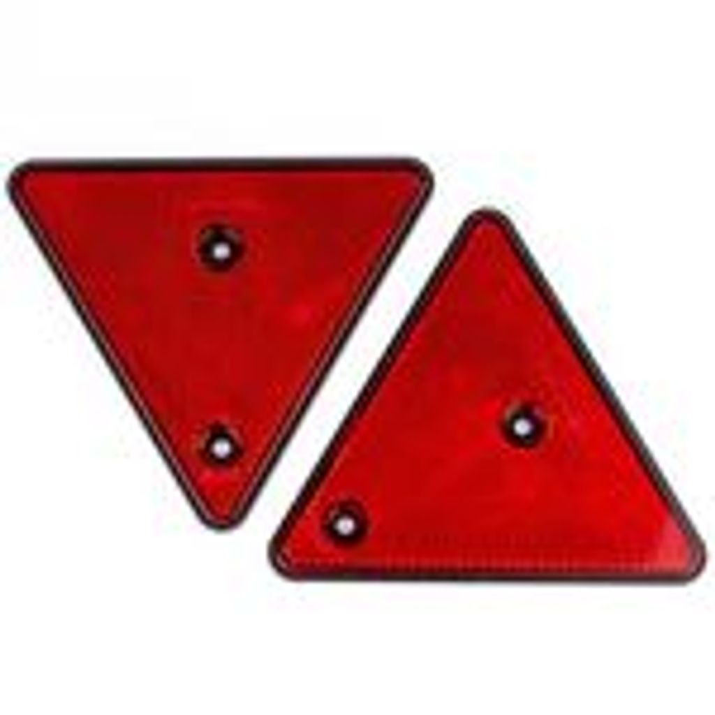 Anhänger Reflektor Set | 2 Katzenaugen Reflektoren selbstklebend Dreieck Rot