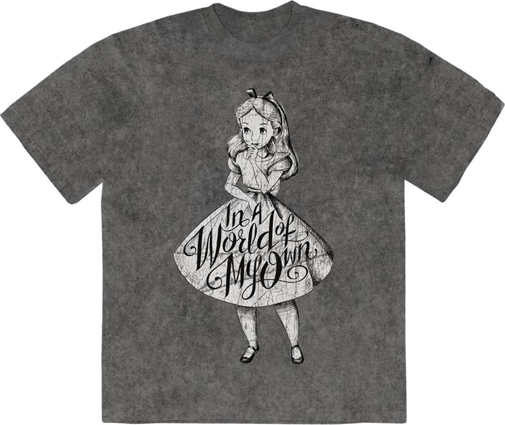 Alice In Wonderland - "In A World Of My Own" T-Shirt für Herren/Damen Uni RO14921 (M) (Anthrazit)