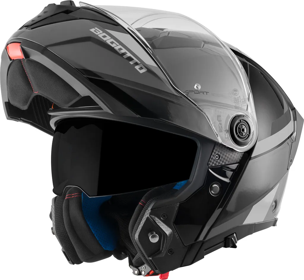 Casque Moto Modulable Route et Ville Bogotto FF404 Noir Mat Gris XS