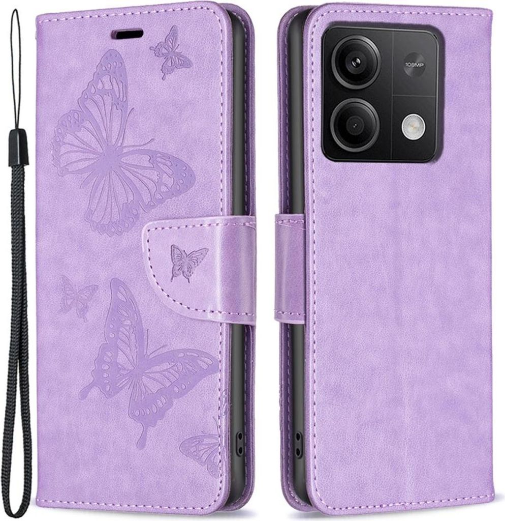 Xiaomi Redmi Note 13 5G Hülle - Coverup Schmetterlinge Klapphülle - Lila