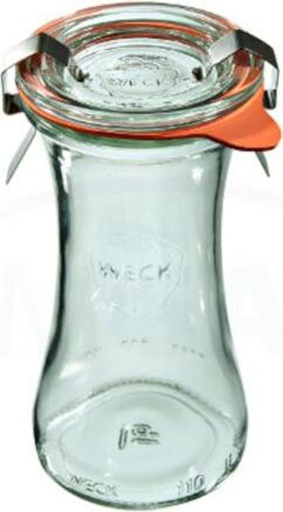 WECK DELI Glas mit Deckel, Verschluss und 2 Verschlüssen 100 ml Packung | 6 Stück