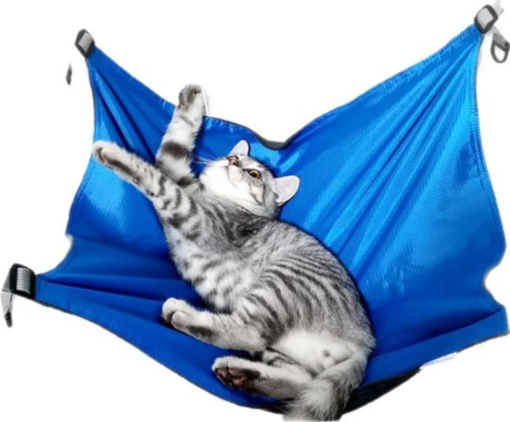 Letto per Gatti di Design - Amaca Blu Regolabile in Morbido Peluche
