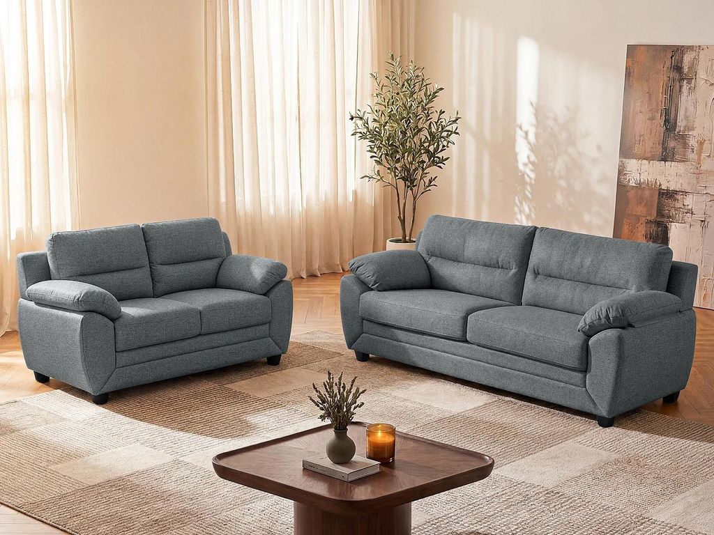 Sofa 3-Sitzer & 2-Sitzer - Stoff - Anthrazit - MANOA Produktbild 