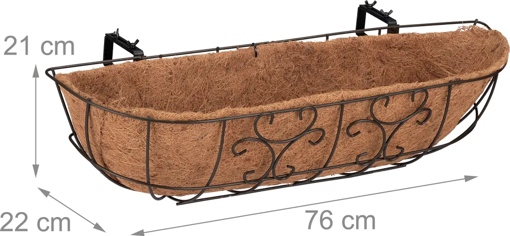Bac à fleurs pour balcon sans perçage pour éviter les chutes lot de 3 - 4