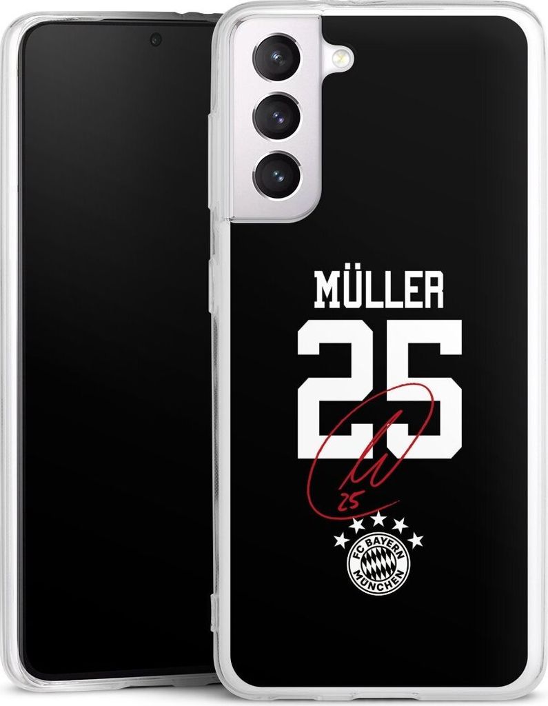 DeinDesign Handyhülle für Samsung Galaxy S21 5G Silikon Hülle Case Smartphone Schutzhülle FC Bayern München FCB Thomas Müller