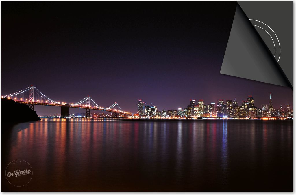 Induktionsschutz 76x51,5 - abdeckplatte Induktion matt- Dietrix Kochfeldschutz- Base - Städte - San Francisco Stad Farbe