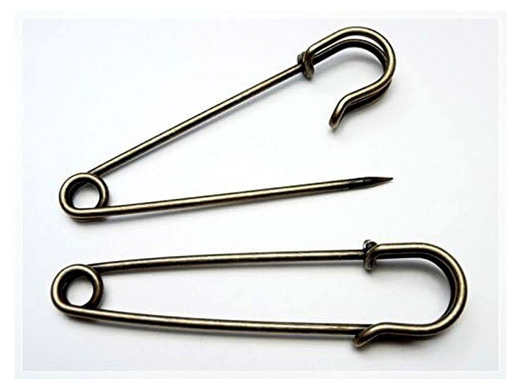 2 Kiltnadeln 70 mm in Vintage Bronze von Vintageparts, DIY-Schmuck
