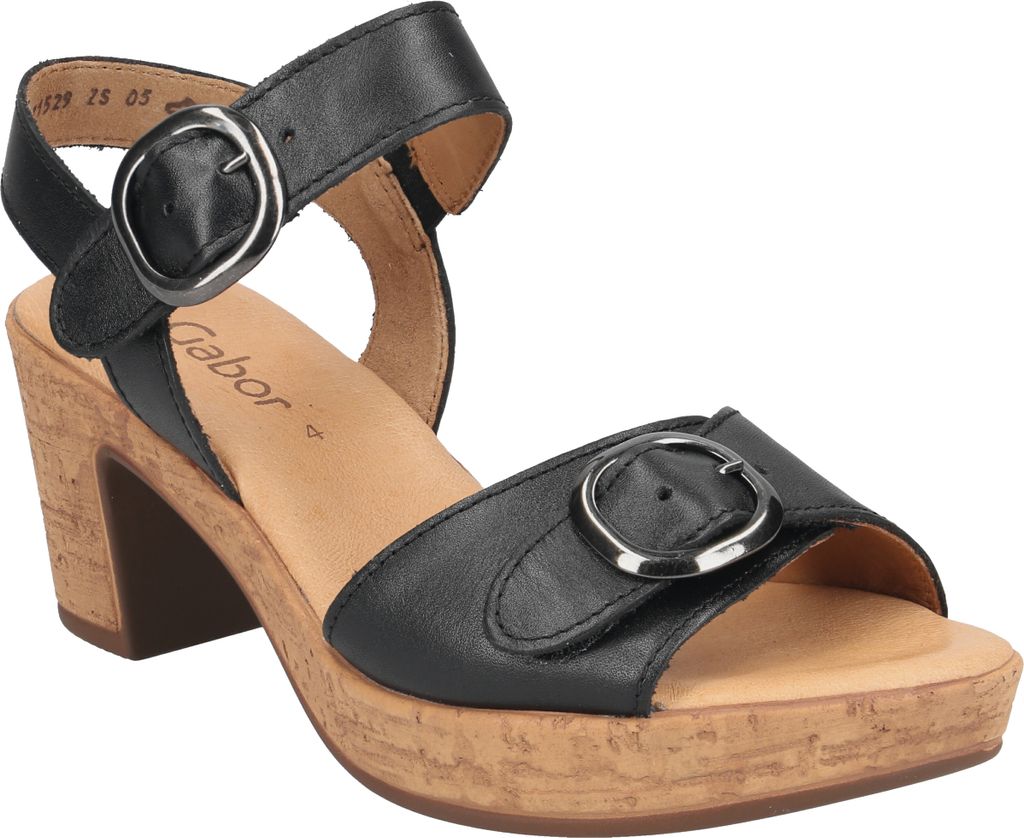 Gabor Sandalette 764.27, Glattleder, Schwarz, Damen