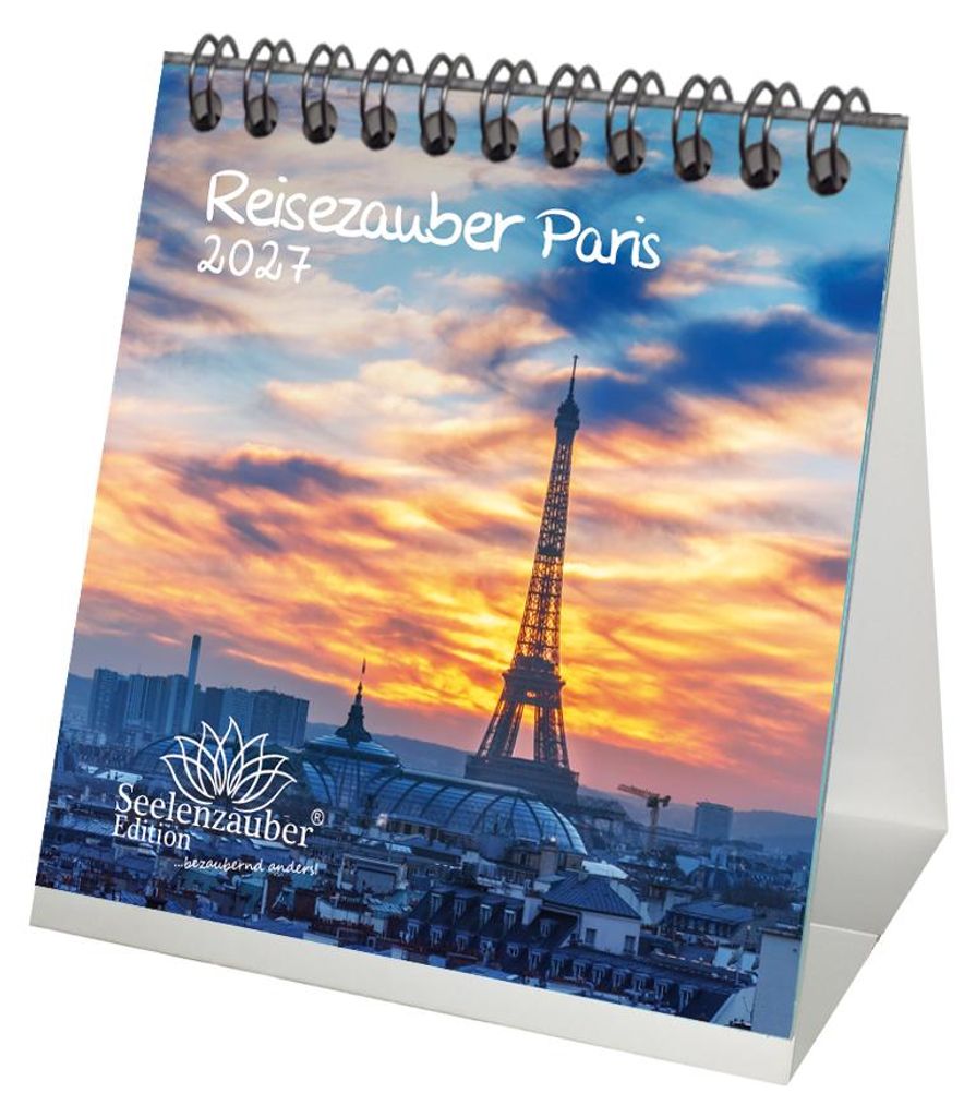Reisezauber Paris Tischkalender 10x10cm für 2027 Urlaub Produktbild 