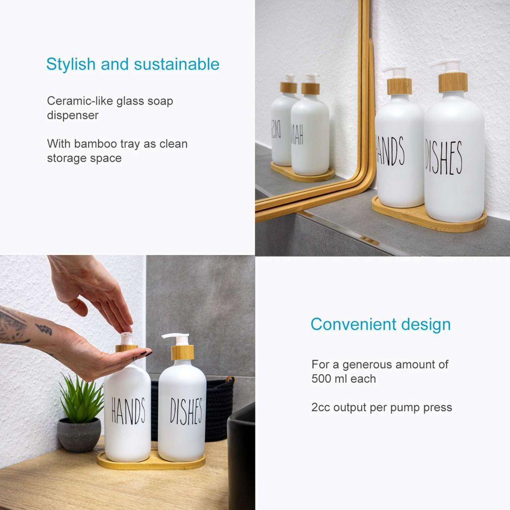 SOLUSTRE Seifenspender Tropfschale - 3-teiliges Set Für Badezimmer