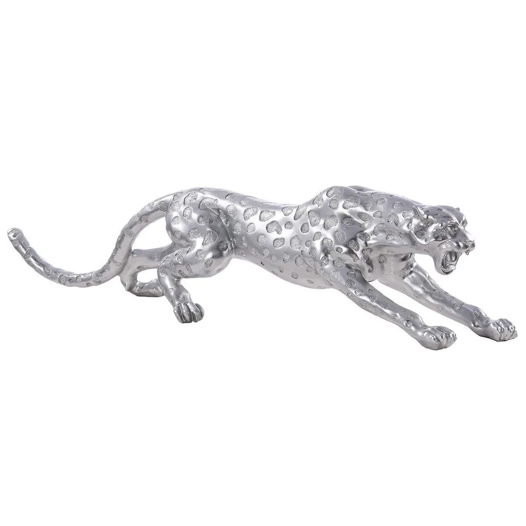 Objet de Déco Guépard Argenté pour Salon - Statuette Gilde 47 cm Chic
