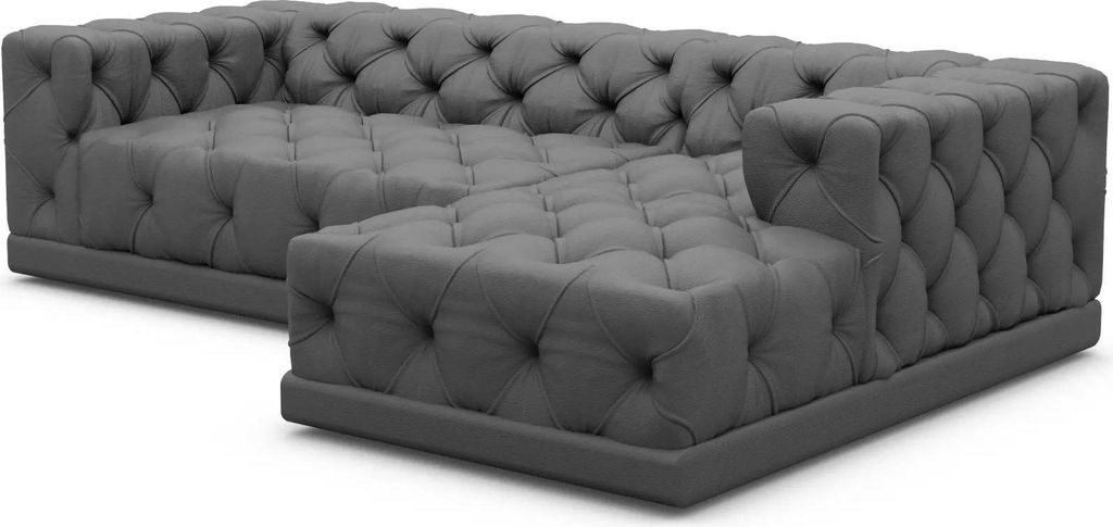 Kunstleder L-Form Sofa Meliva Dunkelgrau Rechts