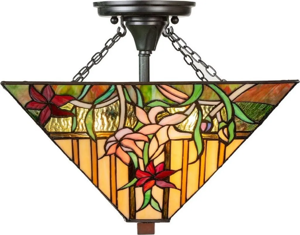 Plafonnier Tiffany pour Salon et Chambre Casa Padrino Verre Multicolore 40cm