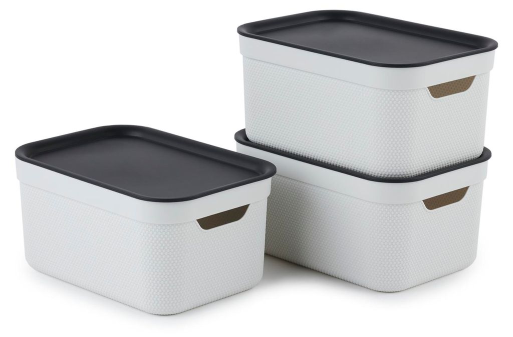 Rotho Aufbewahrungsboxen mit Deckel A5 Jive - 3er-Set Produktbild 