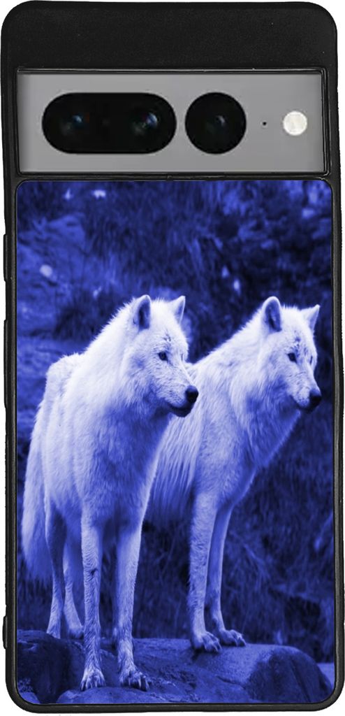 TPU Silikon Hülle für Google Pixel 7 PRO Handy Cover Case Schutzhülle Handyhülle Bumper MOTIV 100 Wolf Blau