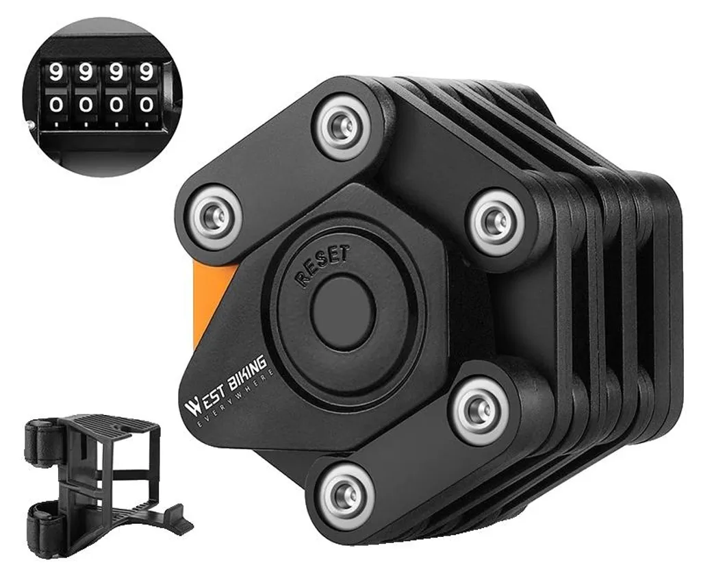 Antivol pliable articulé pour vélo et trottinette - Acier forgé noir