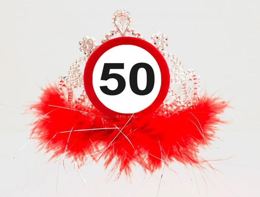 50. Geburtstag Verkehrsschild Diadem Produktbild 