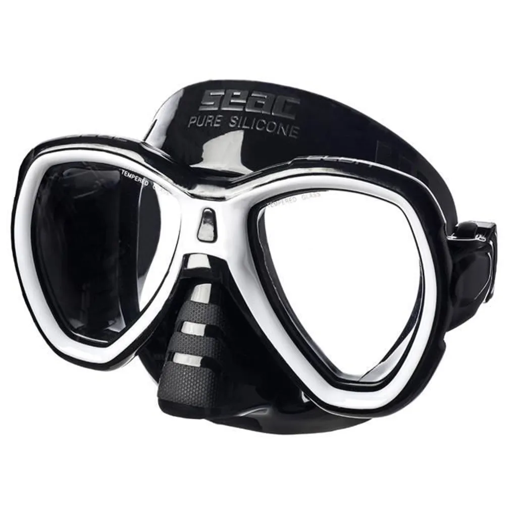 Masque de Plongée Seacsub Elba Noir et Blanc en Taille Unique Adulte