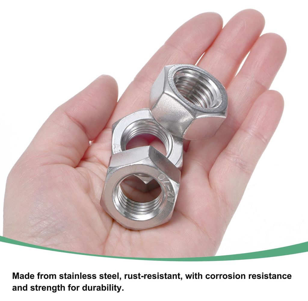 10er-Pack Metrische Sechskantmuttern M18 x 2,5mm Gewinde Edelstahl Sechskantmutter Metrische Muttern fš¹r Maschinen/Automobil/Reparatur/Industrie