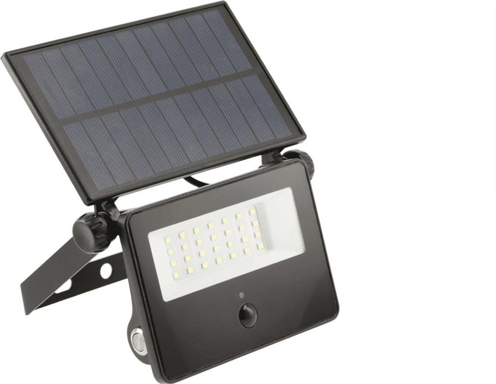 3000 Lumen LED Solarfluter Außenleuchte mit Bewegungssensor Austauschbare Batterie eckig IP65 Kaltweiß