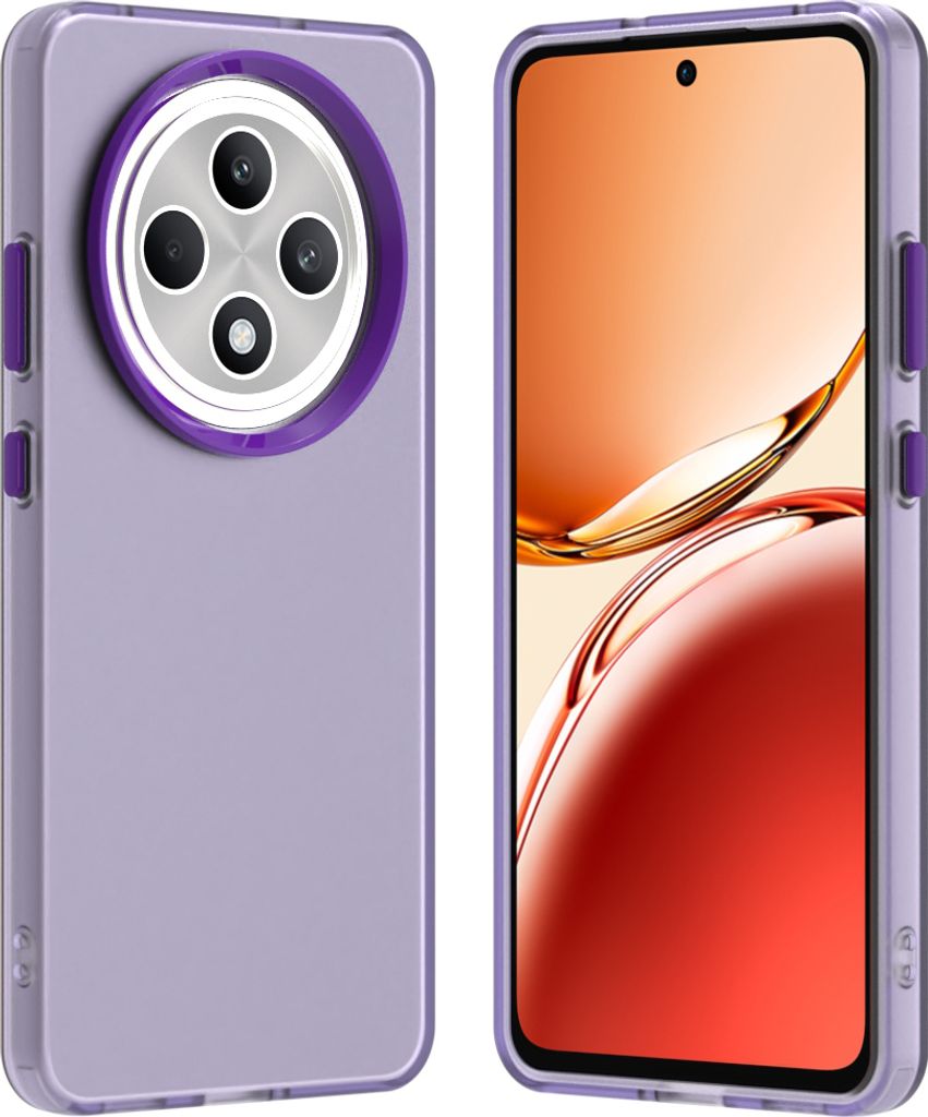 Handyhülle für Oppo Reno12 F 5G Schlank Durchscheinend Matt Stoßfest Schutzhülle Lila