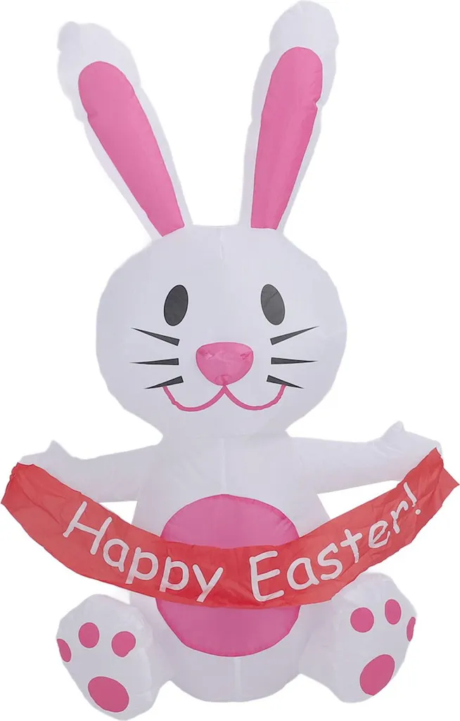 Lapin Gonflable Étanche IP44 en Polyester 210T Rose avec LED Intégrées