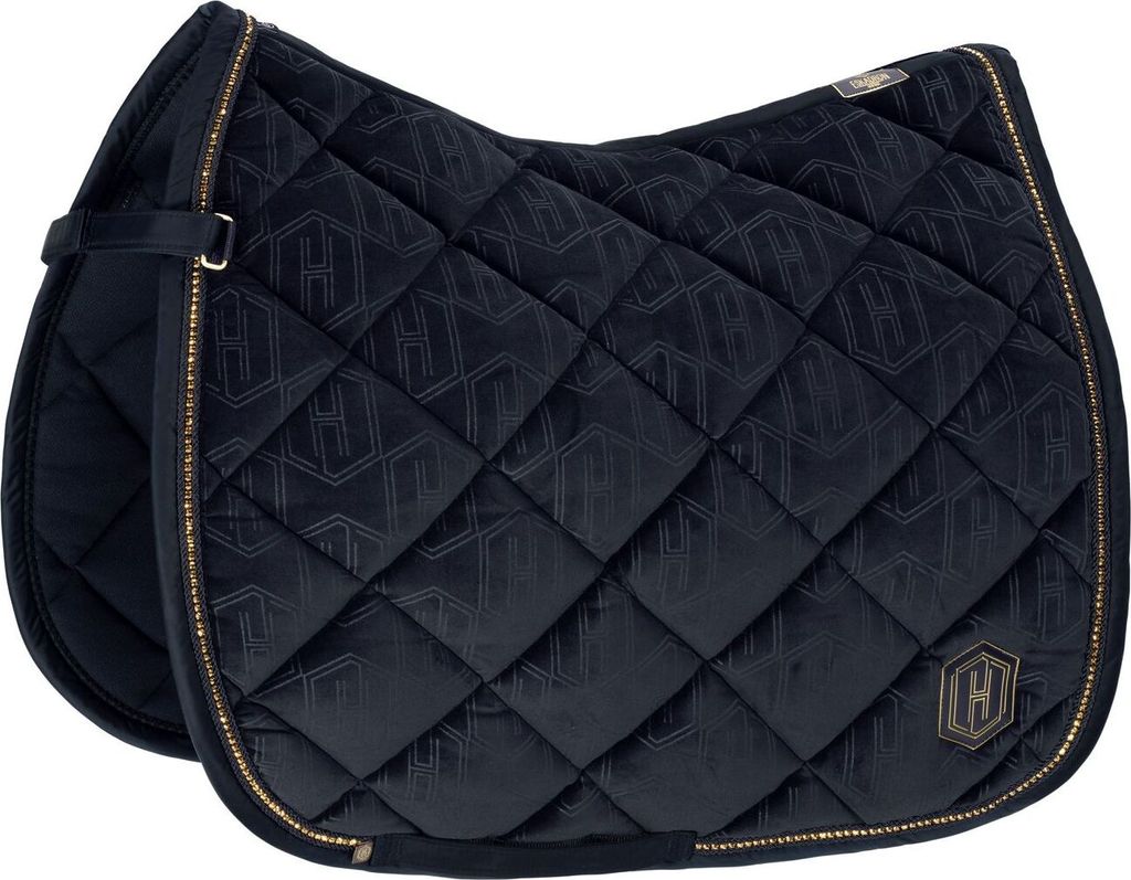 Eskadron HERITAGE Schabracke " VELVET CRYSTAL ", antique green, plaza taupe, navy Farbe - navy Form - Pony-Dressur