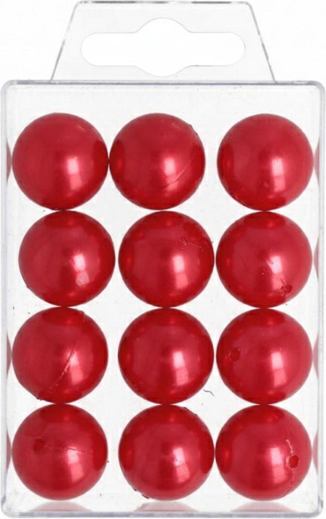 12 Kunstperlen 20 mm Wachsperlen Dekoperlen Bastelperlen mit Bohrung rot