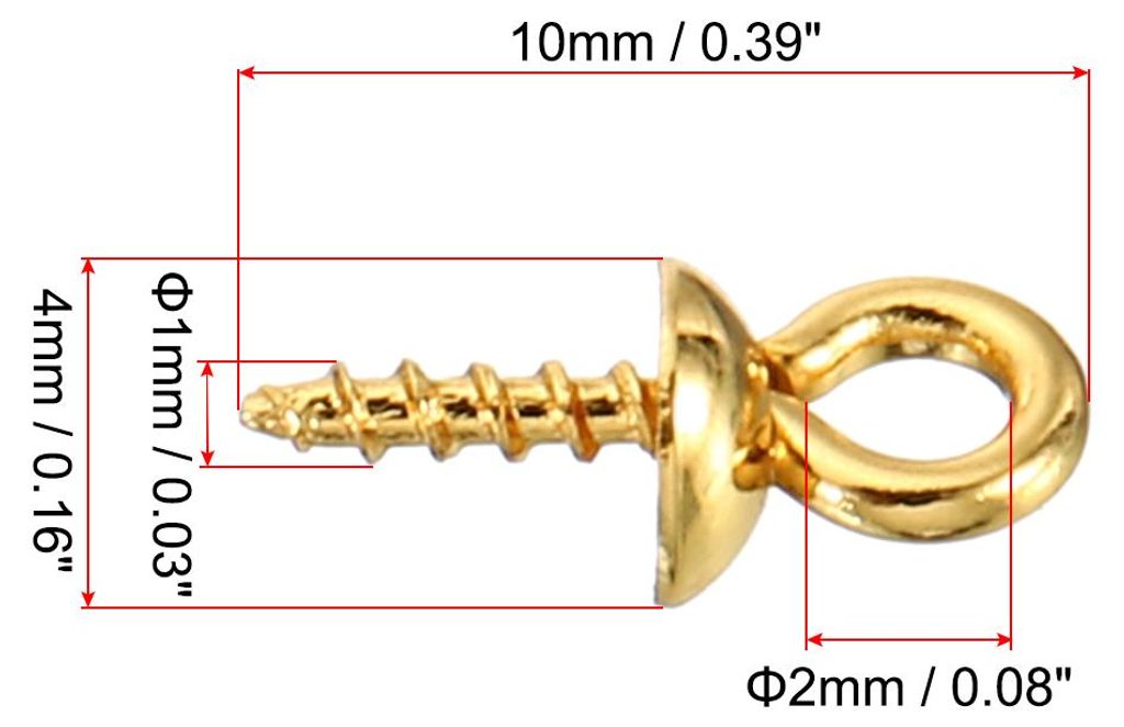 30 Stš¹ck Edelstahl Peg Bails Anh?nger Cup Pearl Screw Eye Pin 10x4mm ?senstifte Mit Kleinem Perlenbecher fš¹r Halbgebohrte Perlen Schmuck Hers...