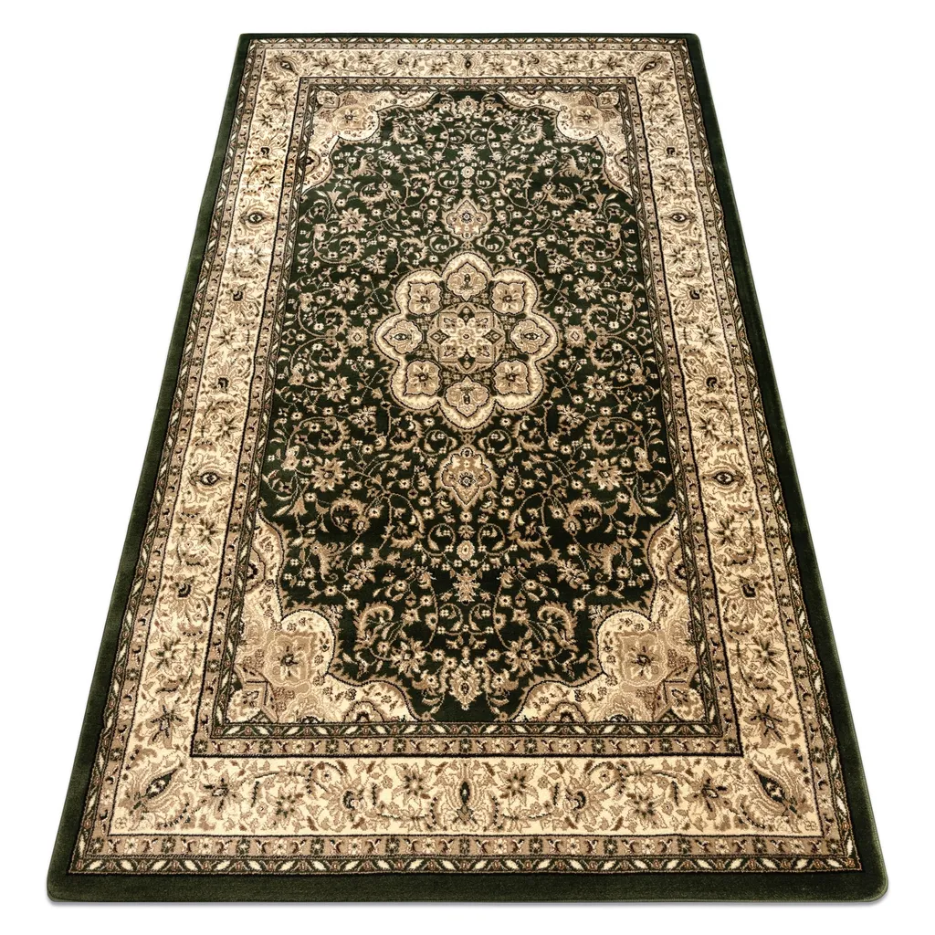 Grand tapis de salon vert foncé 250x350 cm - ROYAL AGY modèle 0521 chic