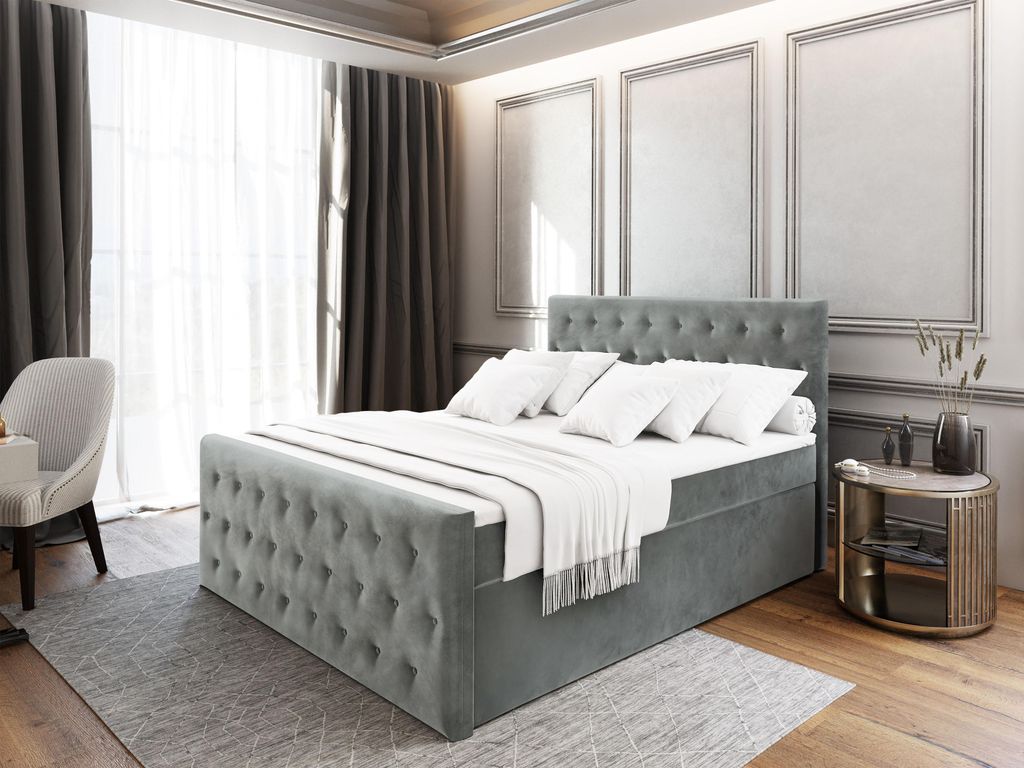 Masseno Boxspringbett FONDI 140x200 cm Komplett-Set mit Produktbild 