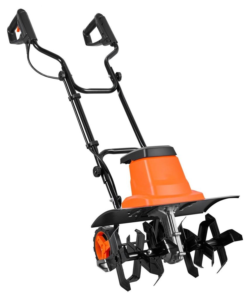 Elektrische Motorhacke mit Kabel, Gartenfräse mit 45 cm Arbeitsbreite, Hochleistungs-Motorhacke mit 1500-W-Motor, Kultivator mit Stahlzinken und k...