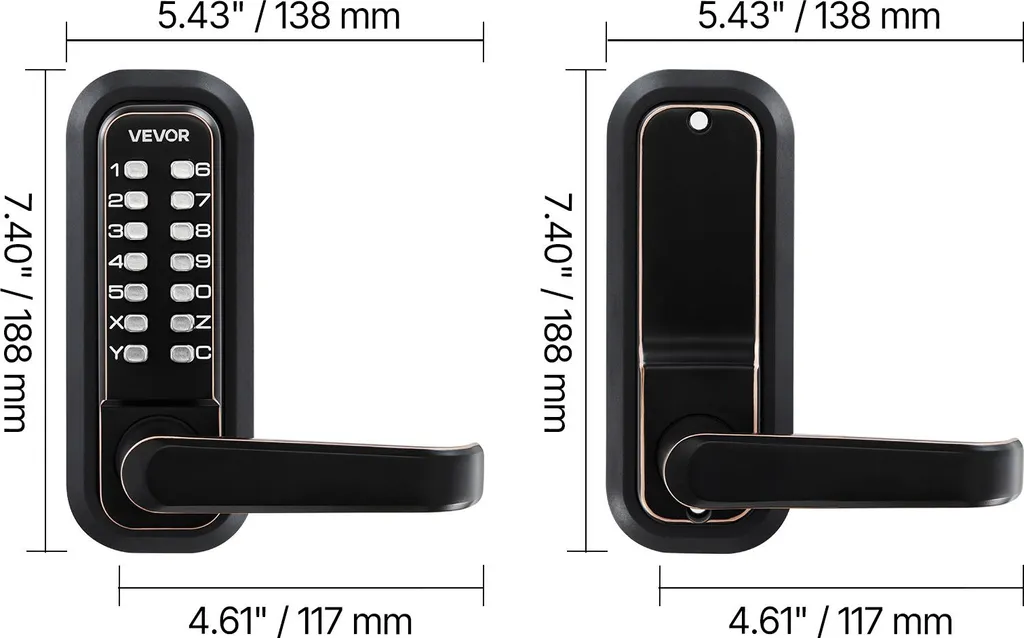 Serrure de Porte sans Clé à Code Mécanique et Verrouillage Automatique - 8