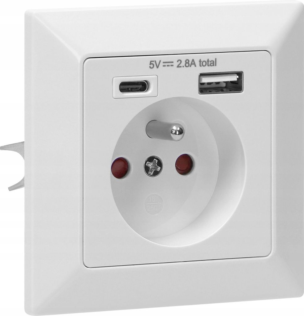 Elektrická zásuvka ORNO OR-AE-13232, 1x 250V s USB a USB-C Obrázek produktu 