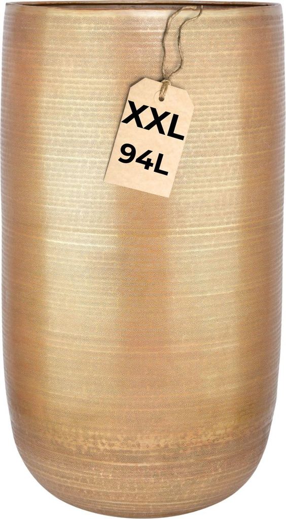 Blumentopf Camiel gold 71cm - hoher runder Pflanzkübel aus Produktbild 