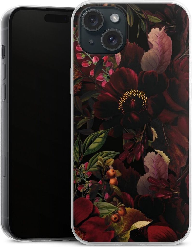 DeinDesign Slim Hülle für Apple iPhone 15 Plus Silikon Case Ultra Dünn Handyhülle Blumen Utart Wiese
