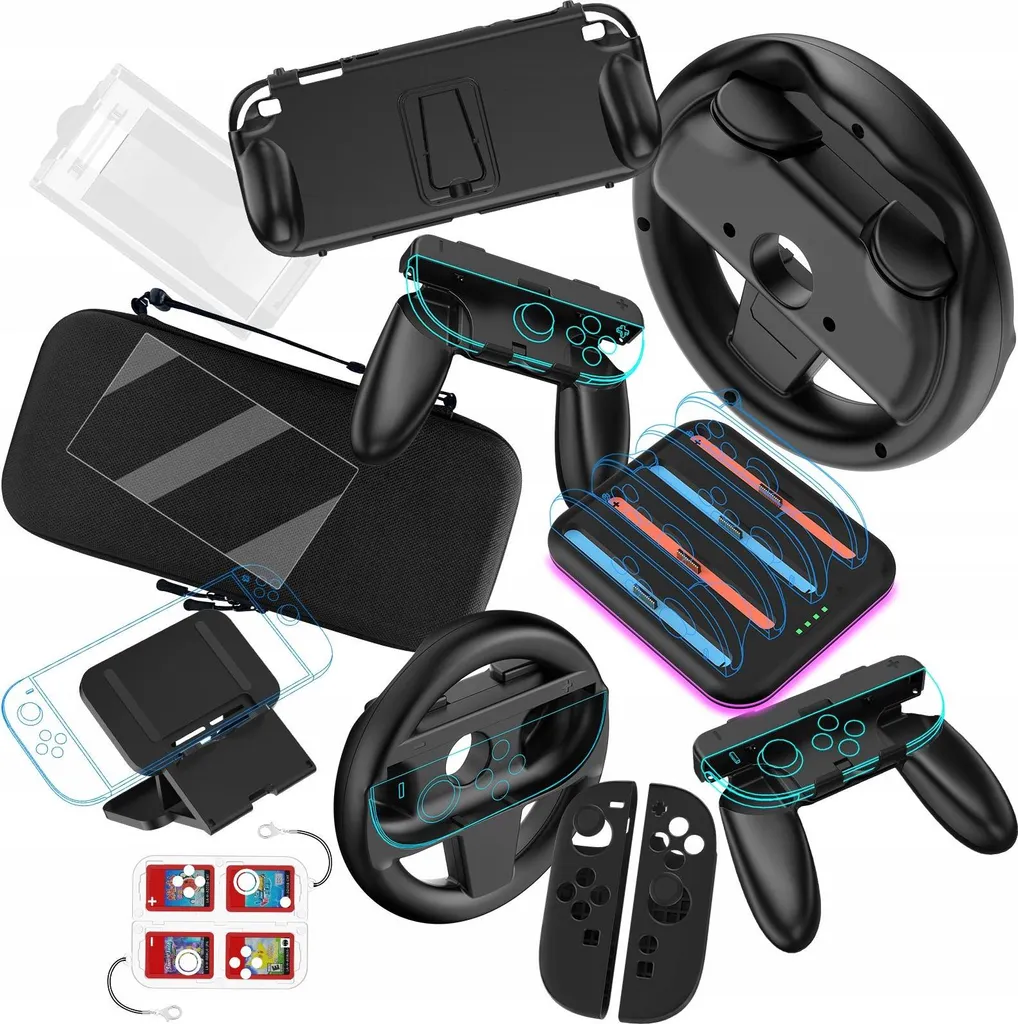 Kit complet 14-en-1 Nintendo Switch 2 : étui renforcé et dock de charge