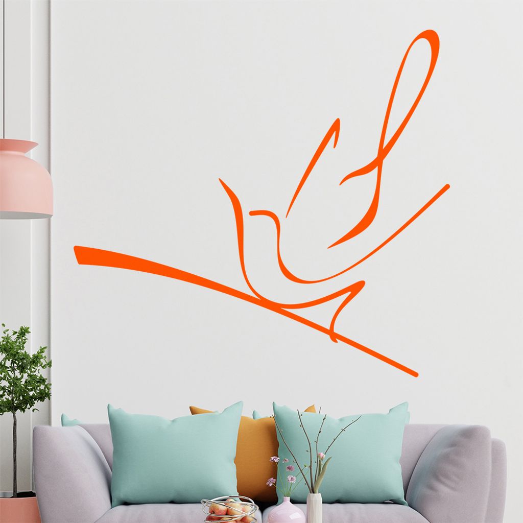 Singvogel Linien Wandtattoo in 6 Größen - Wandaufkleber Wall Sticker - Dekoration, Küche, Wohnzimmer, Schlafzimmer, Badezimmer