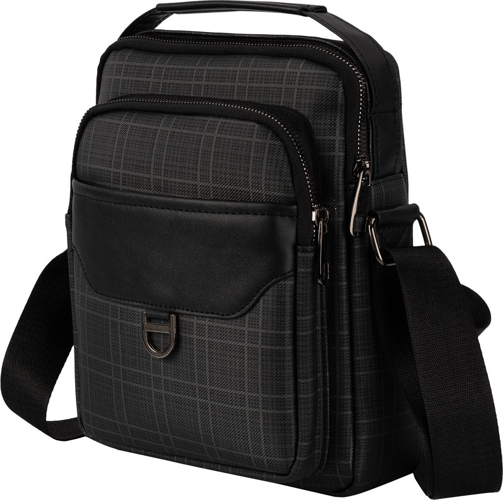 EAAKIE Herrentasche Flugbegleiter Schultertasche Umhängetasche Schwarz